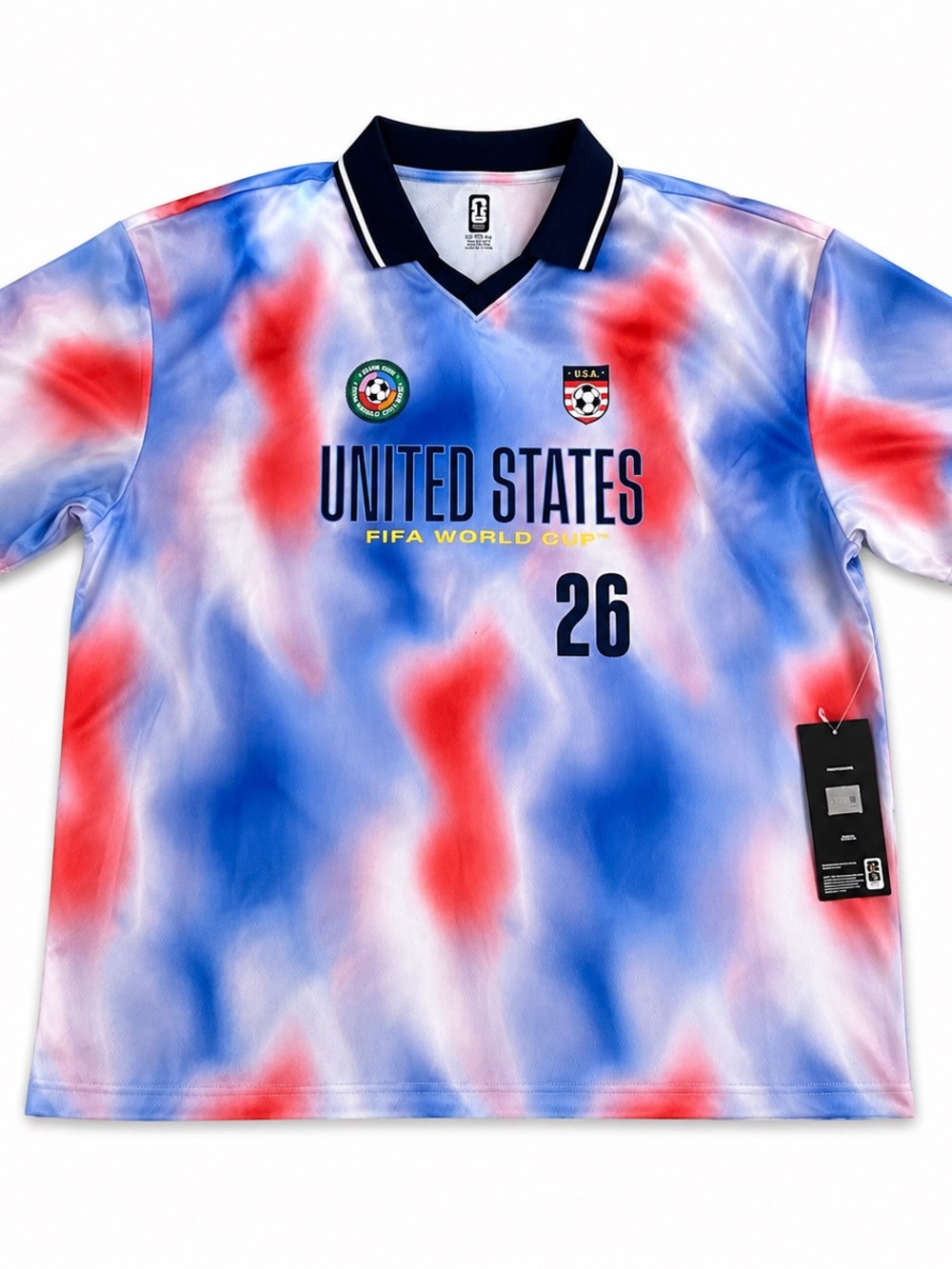 Old Navy Tie-Dye United States Soccer Jersey - Blue/Red/White